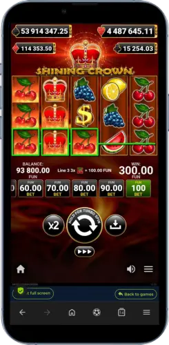 Shining Crown Kirschen und Kronen Gewinn